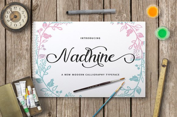 Nadhine: An Elegant Script Typeface for Editorial Design